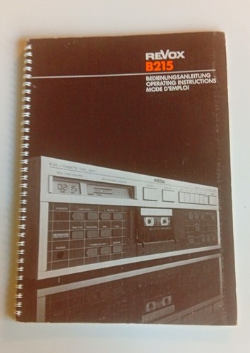 Revox b215 libretto originale - revox, b215.